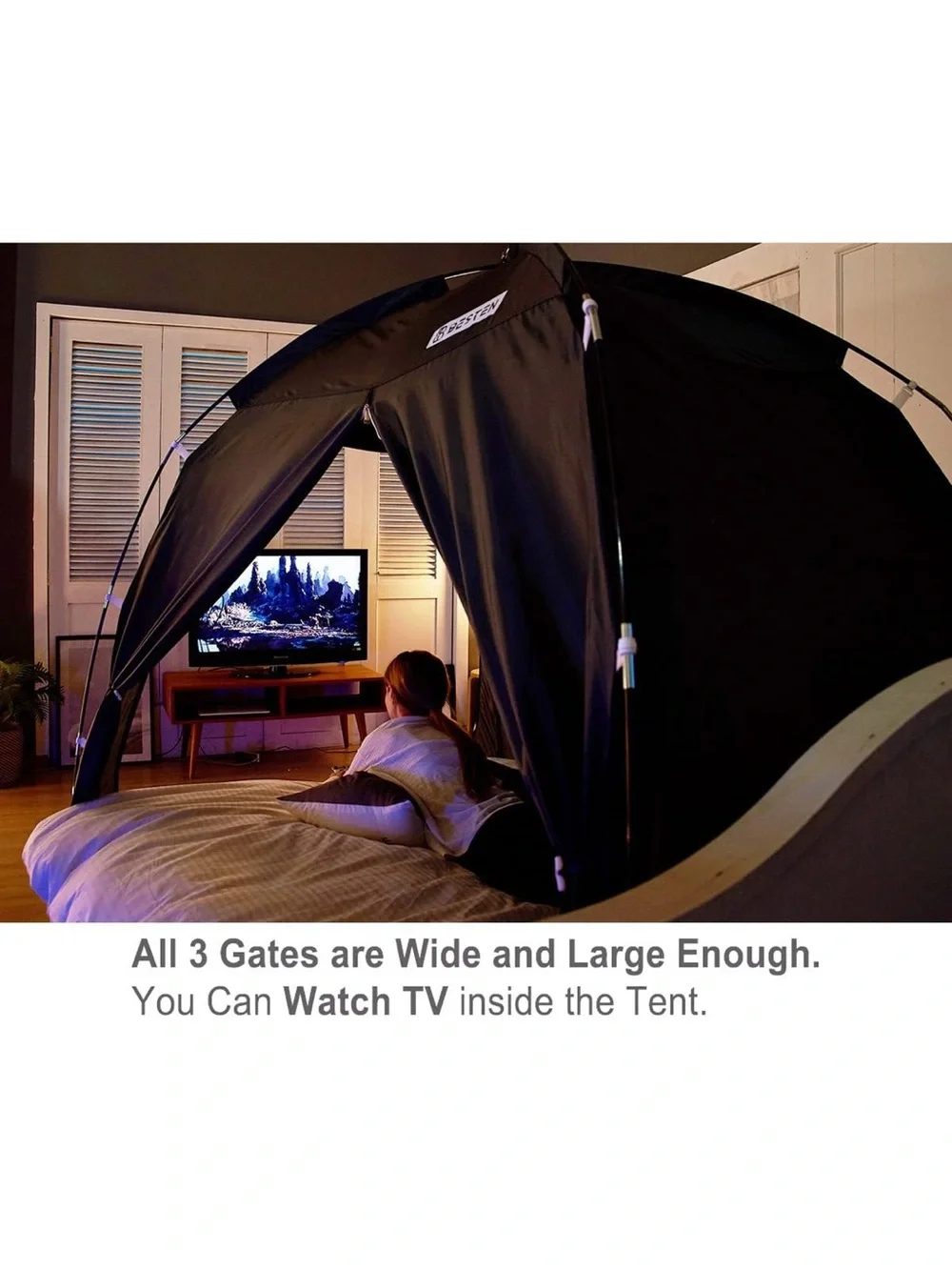 Black Bed Canopy Privacy Tent - Unbranded